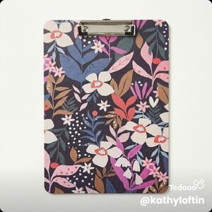 Floral Pattern Clipboard with Navy Background